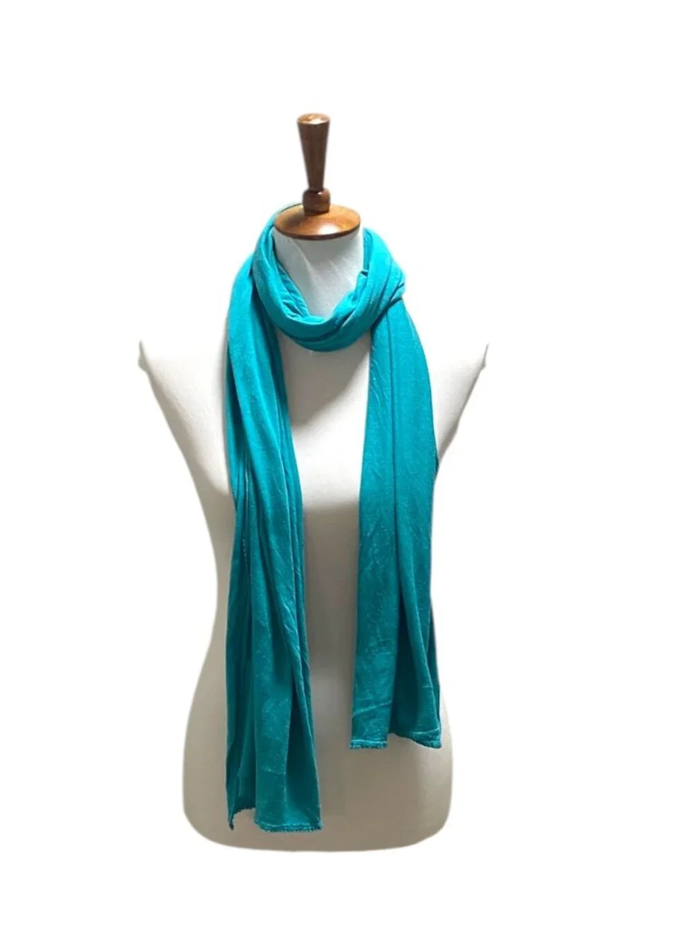 Gap Y2K Jersey Knit Scarf Turquoise Blue One Size Minimalist Spring Coastal Boho